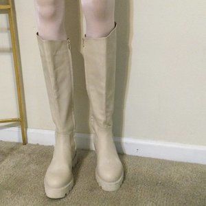 SIZE 8 FRANCO SARTO TALL LEATHER BOOT